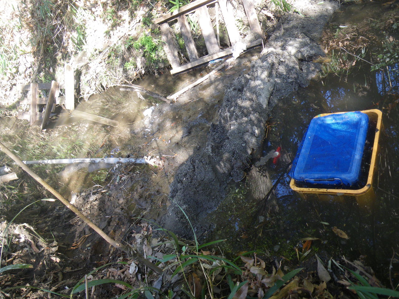 3 17 白井八幡溜で水撃ポンプ設置 里山倶楽部 野田の雑木林と伊那の里山blog