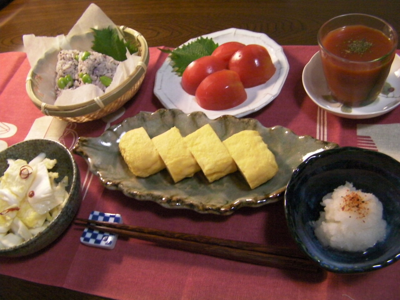 梅シソ混ぜご飯のおにぎりで夕食 彩月satsukiの料理帖