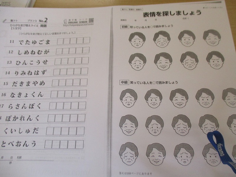 頭の体操 さわやか柏館 千葉県柏市介護付老人ホーム さわやかダイアリー
