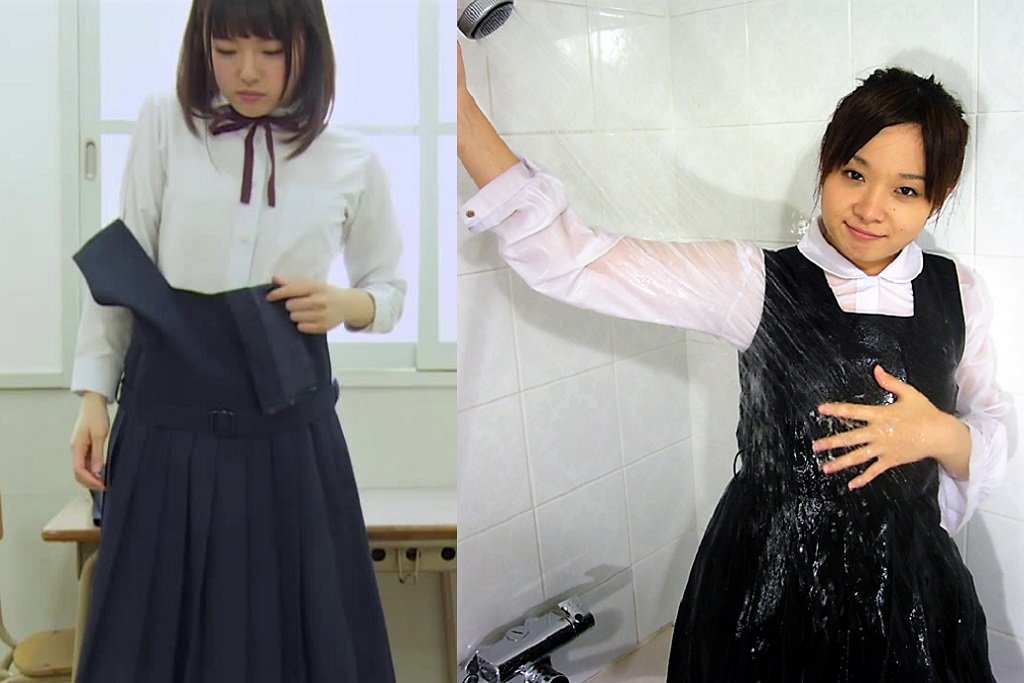 体験談 びしょ濡れリクエストコーナー１５ 冬制服重ね着 入浴編 さやかの秘密cafe