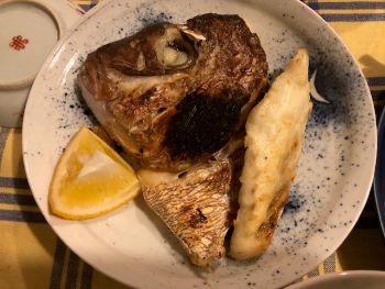 ★鯛の頭のガーリック塩焼き