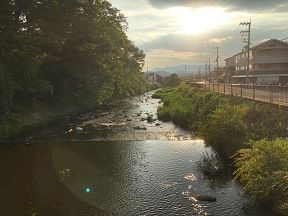 蓮華寺の前の川 西側