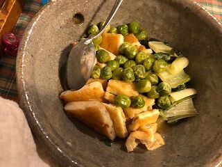 ★美味い菜、エンドウ豆、アゲの天ぷらの煮物