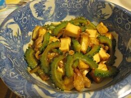 ★豚肉、アツアゲ、ゴーヤの味噌炒め