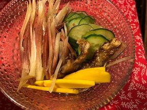 焼きハモと胡瓜とコリンキーの酢の物