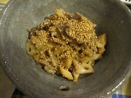 ★レンコン蒟蒻タケノコ豚キンピラ