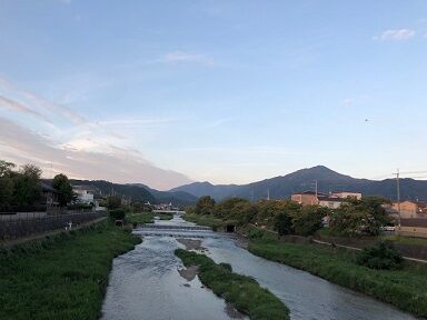 夕暮れの比叡(高野橋より)