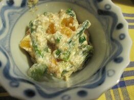 春菊の茎と柿のシラアエ