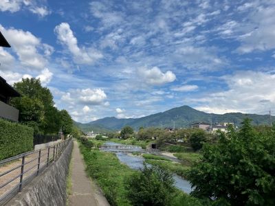 高野橋よりきょうの比叡今日の空
