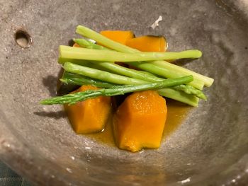 ★かぼちゃとアスパラの煮物
