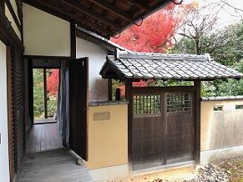 ★宝鏡寺木戸から見える紅葉