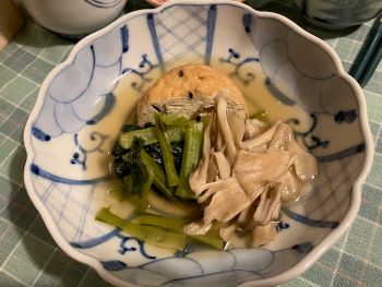 ★ヒロウス、小松菜、マイタケの煮物