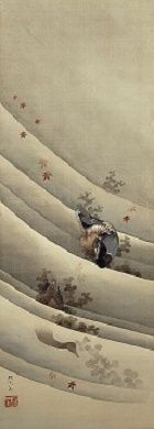 流水に鴨図