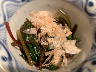 ★紫ほうれん草のポン酢