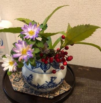 玄関の花