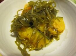 ★カボチャ、キリコンブの煮物