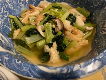 ★小松菜、シイタケ、チクワ、アゲの煮物