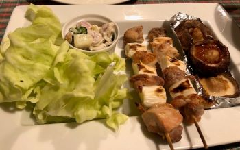 ★シイタケのばた焼きと焼き鳥