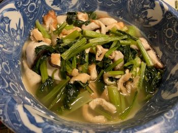 ★小松菜、あげ、しいたけ、ちくわの煮物