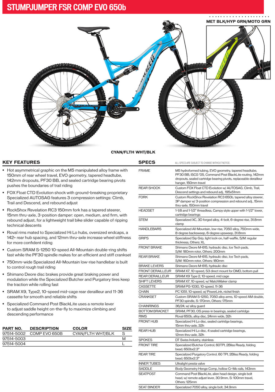 話題の650B入荷しました！SPECIALIZED STUMPJUMPER FSR COMP EVO 650b