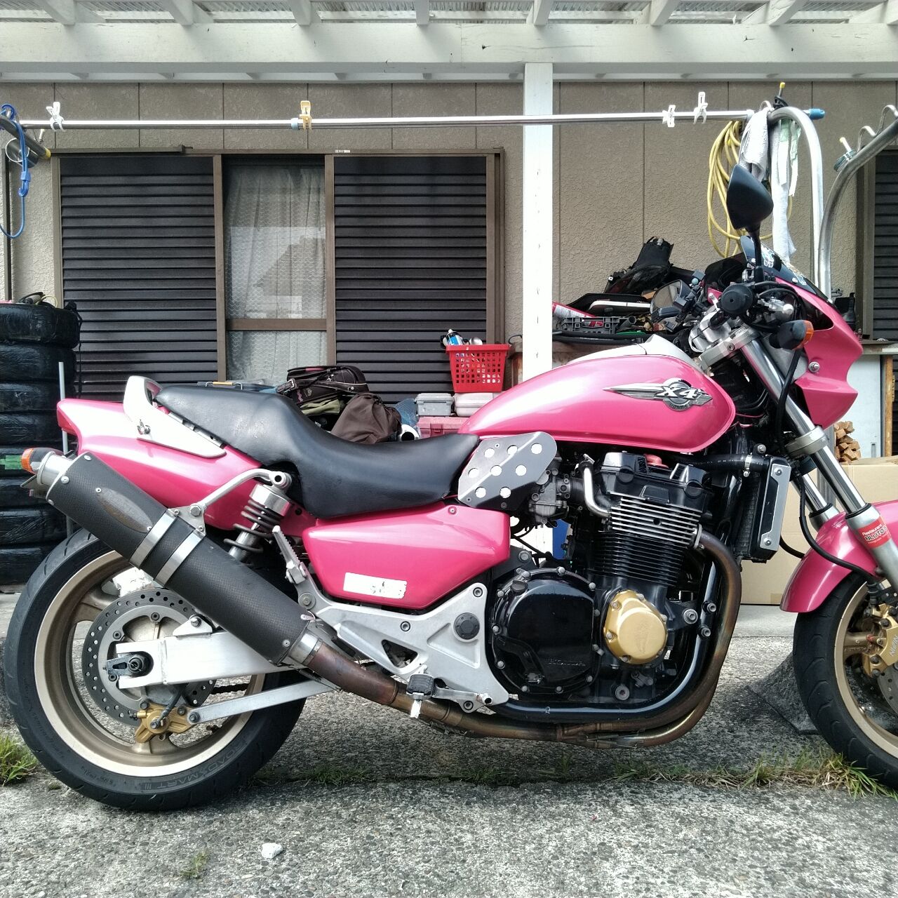検R2/11/14迄 ホンダ HONDA X4 スーパーコンバット マフラー グリップヒーター ビキニカウル OVERシート ETC タイヤバリ溝検R2/11/14迄 ホンダ HONDA X4 スーパーコンバット マフラー グリップヒーター ビキニカウル OVERシート ETC タイヤバリ溝 ホンダX4にSP忠男スーパーコンバットピュアスポーツ装着 : フェリ