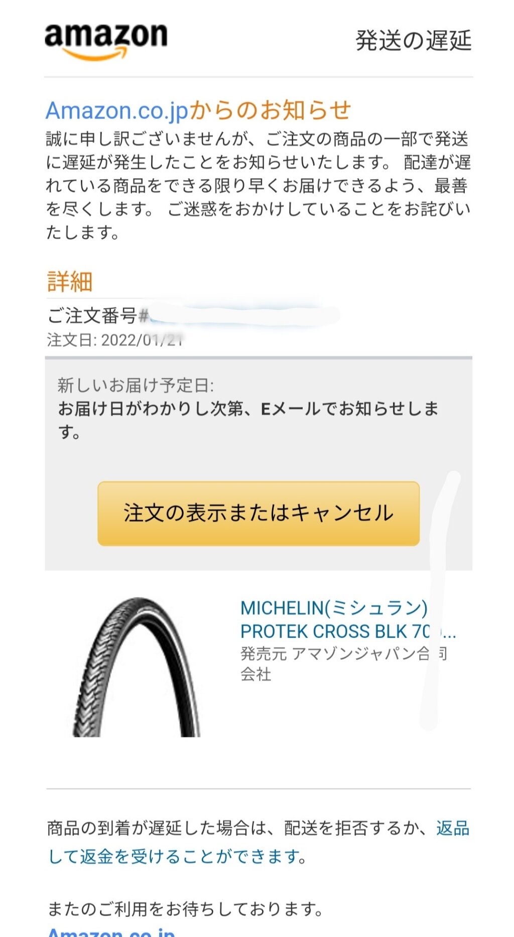 注文済みの自転車用ミッシュラン製タイヤ側が入荷未定 令和元年からの沖縄定住生活