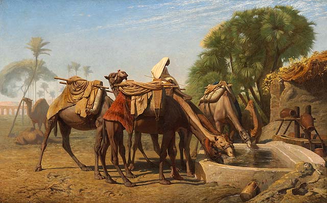 動物たちの西洋絵画その12 ジェローム 水飲み場のラクダ フェルメール探訪
