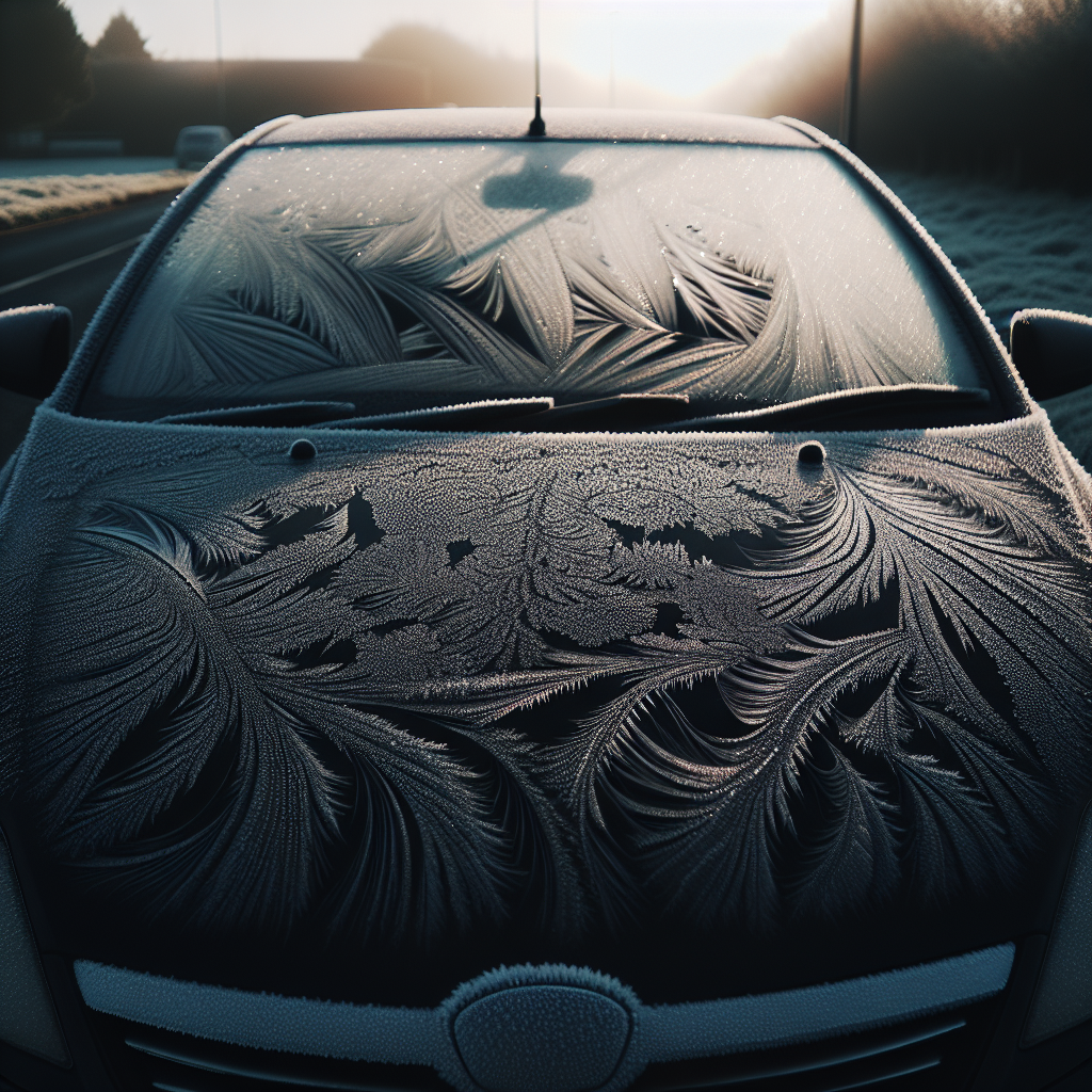 凍結した朝は、フロントガラスにお湯かければ早く溶けるかな？