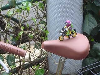 自転車の上