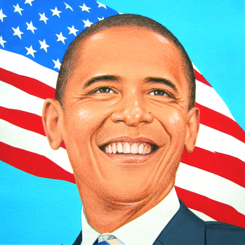 オバマ米大統領 人物 ペットの肖像画工房