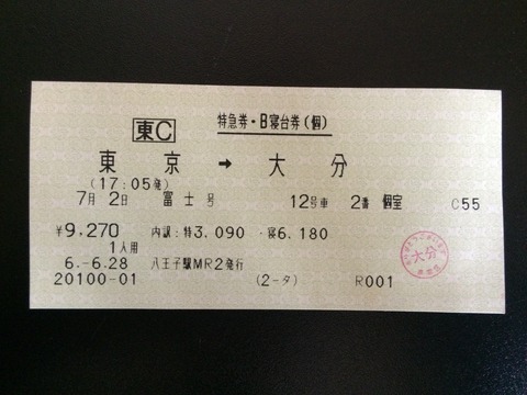 940702富士寝台券