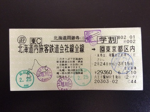 940224北海道周遊券