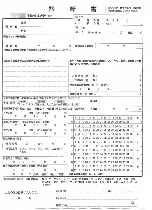 料金 病院 診断 書