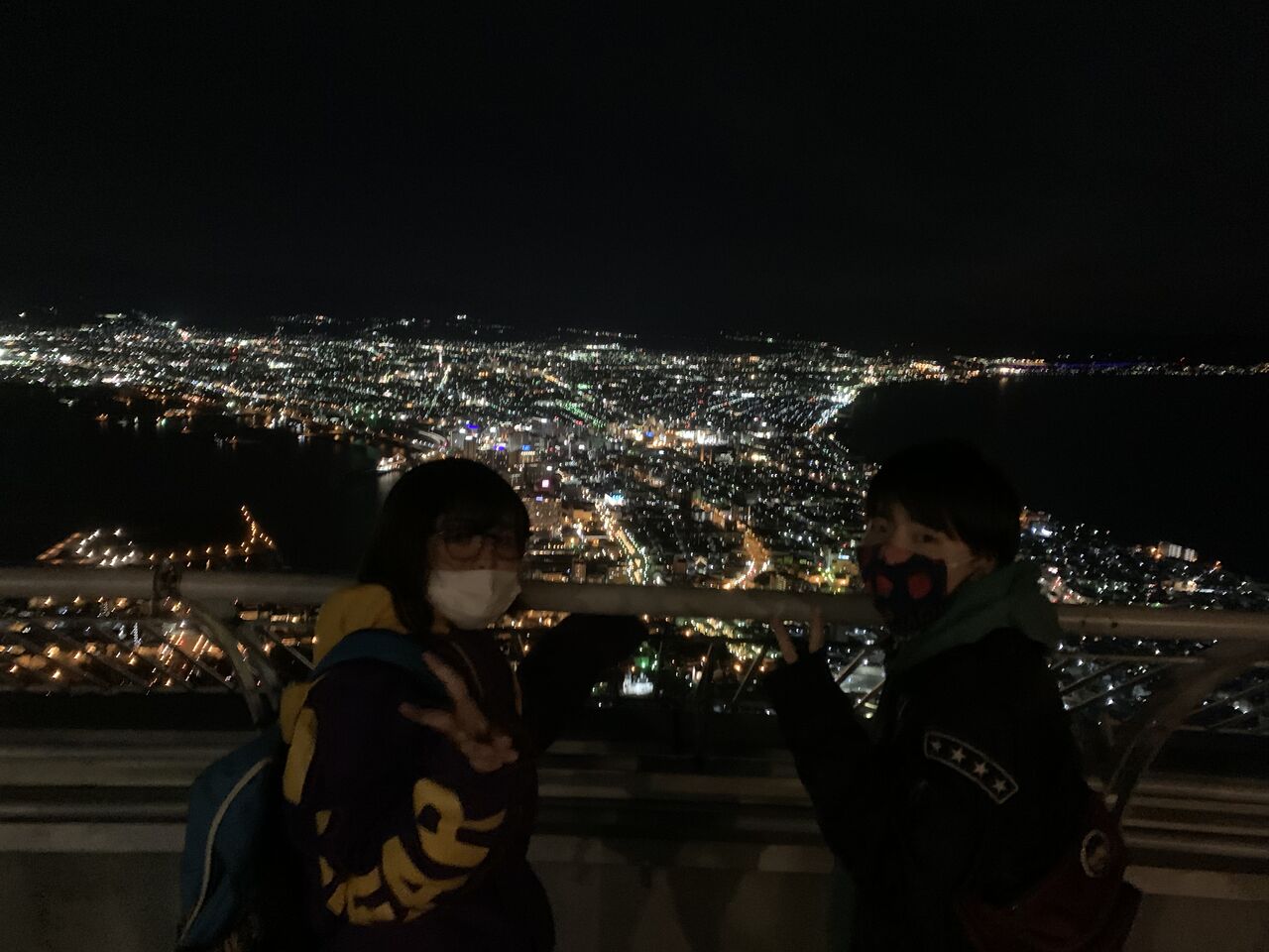 修学旅行 函館山からの夜景 星槎国際帯広