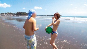 おっぱい大きな白ギャルとビーチでいちゃいちゃしてからのホテルセクロスwww 3