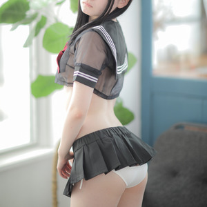 セクロス用の勝負セーラー服！超ミニスカ＆スケスケのＤＴ殺しＪＫｗｗｗ 11