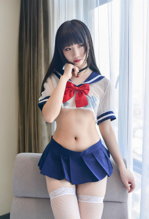 セクロス用の勝負セーラー服！超ミニスカ＆スケスケのＤＴ殺しＪＫｗｗｗ 8