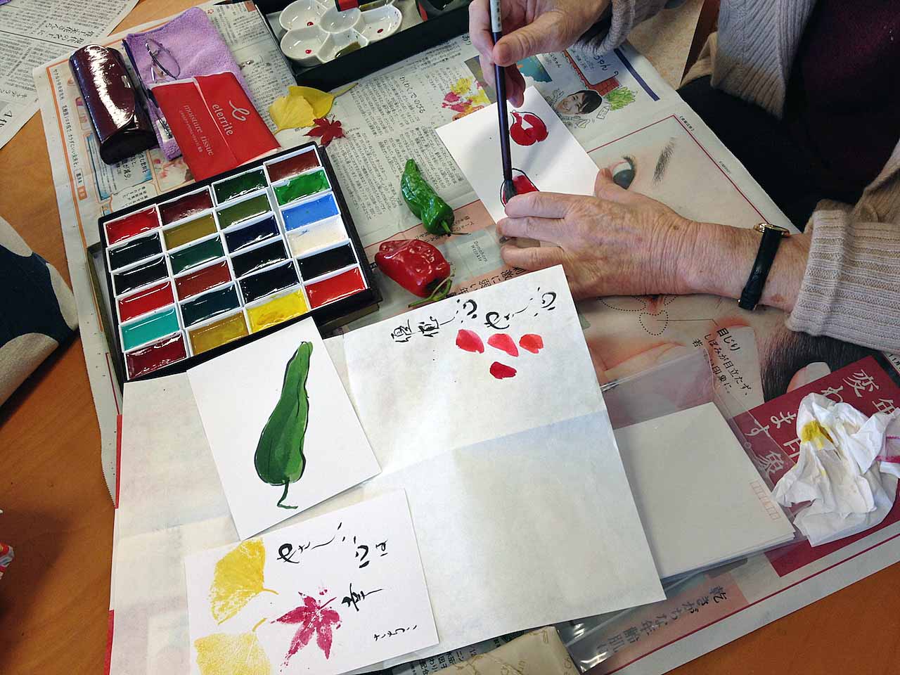 デイサービスセンターせいわ園 絵手紙 広島 高齢者の生活ケア