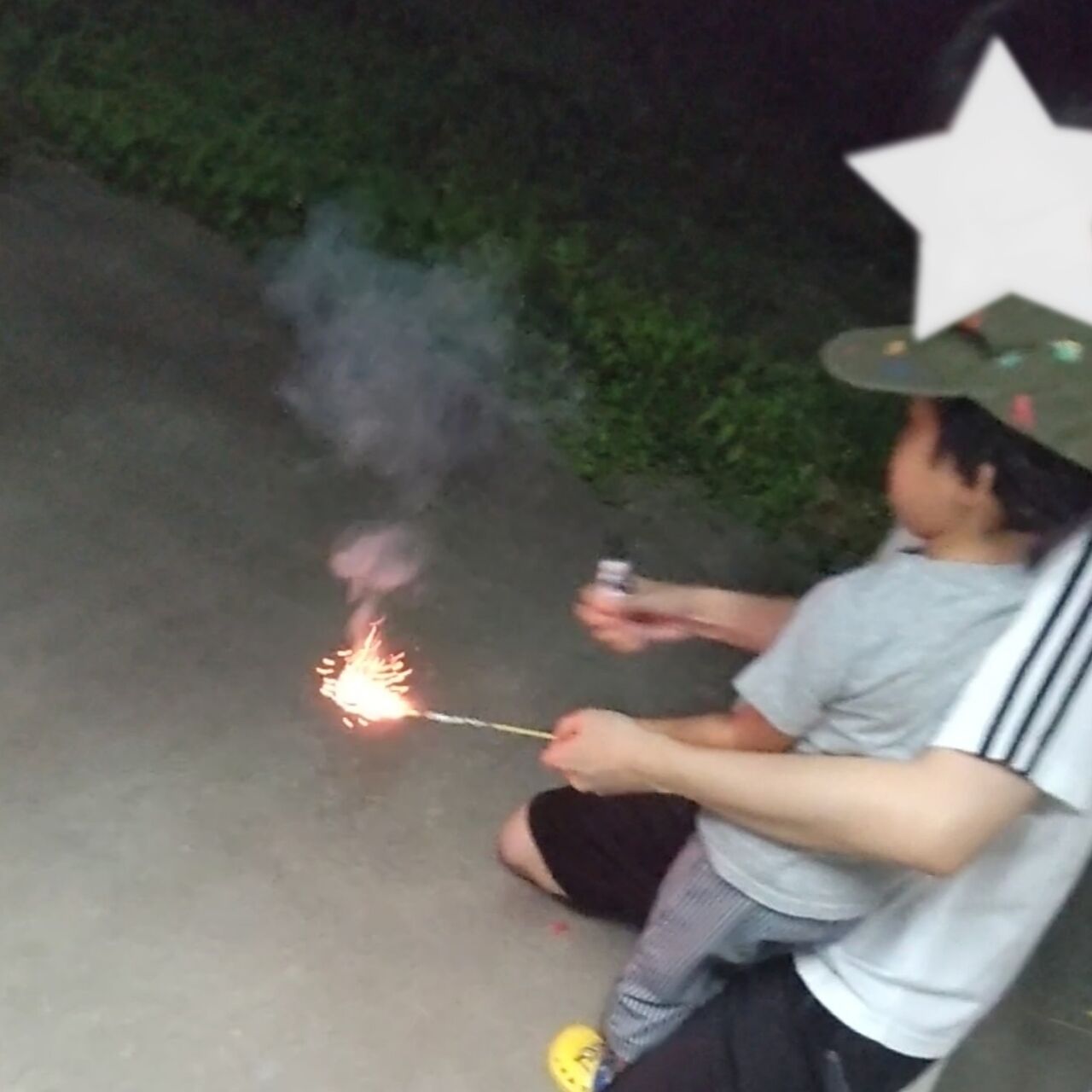 初めての手持ち花火 小松島市の小さなピアノ教室