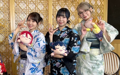 【逢田梨香子、小林愛香、高槻かなこ】「沼津夏まつり・狩野川花火大会」トーク番組で浴衣姿を披露
