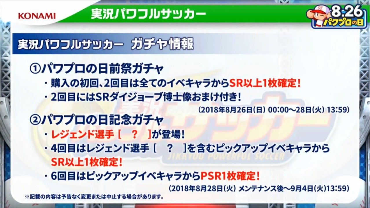 パワサカ パワプロの日前祭ガチャはみんな引くつもり 連目のおまけのsrダイジョーブ博士像は欲しいよなｗ パワサカまとめ 矢部坂速報 パワフルサッカー攻略ブログ