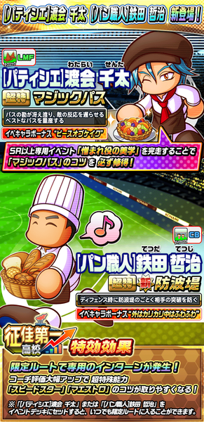 パワサカ パティシエ渡会は マジパ確定 パン職人鉄田は新金特 防波堤 で登場 興奮するみんなの反応まとめ パワサカまとめ 矢部坂速報 パワフルサッカー攻略ブログ