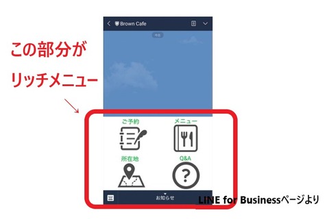 LINE公式リッチメニュー