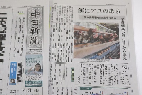 20210703 山田農場たまご 中日新聞掲載 IMG_2113