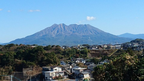 市内から見える桜島