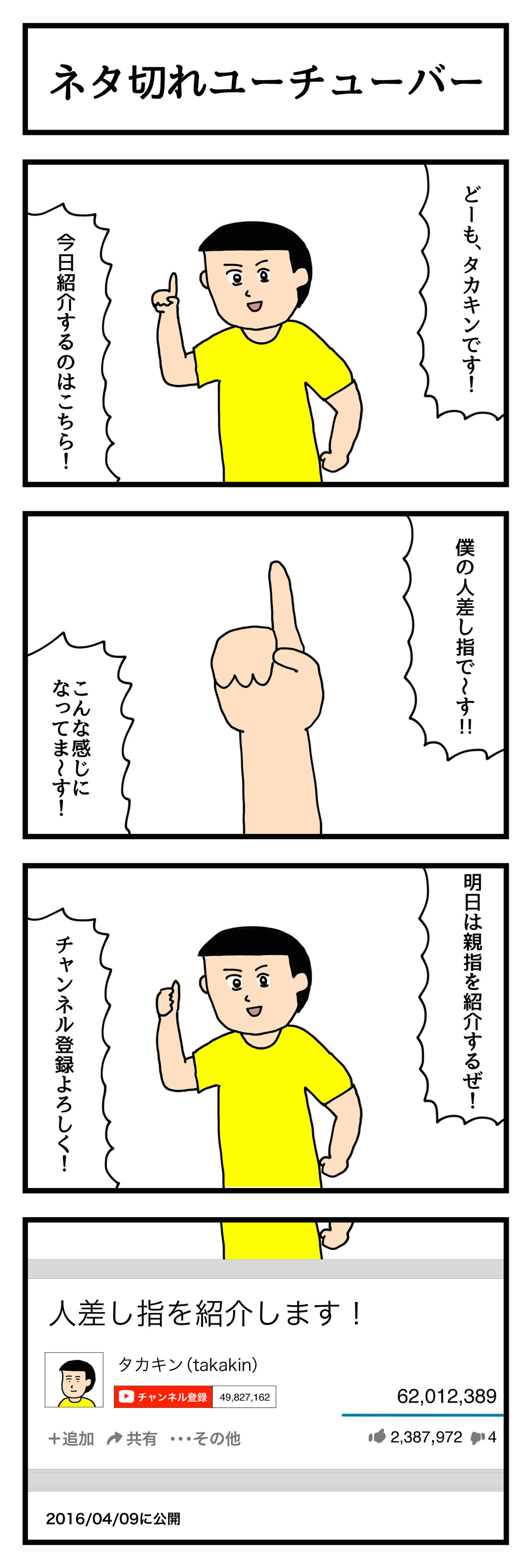 4コマ漫画 ネタ切れユーチューバー たのしい4コマ Powered By