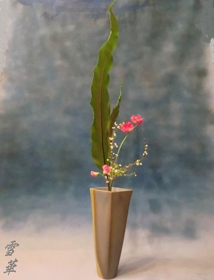 雪華と うふふ 池坊いけばな 雪柳