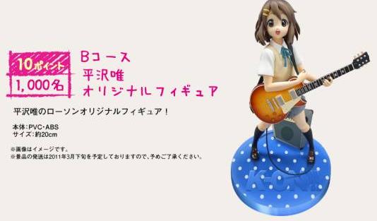 ローソンのけいおんフェア当選品 Bコース唯フィギュア の相場 ヤフオクカウントダウン 仮