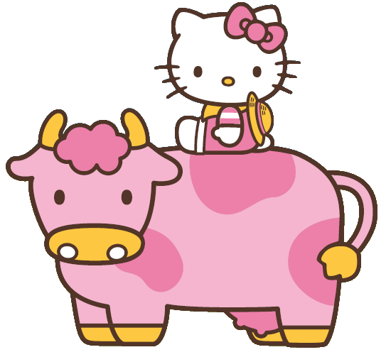 ハローキティー　牧場限定 牛キャラクターボールペン ピンク ハローキティ ボールペン ピンク レア - メルカリ