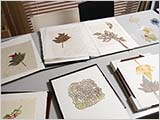 様々な和紙と作品と